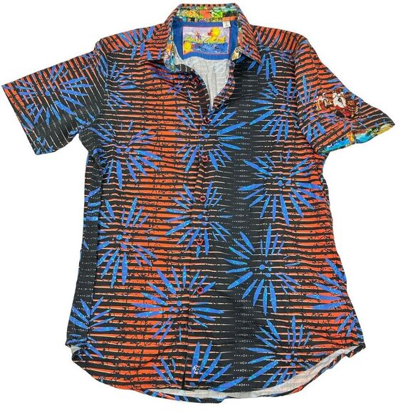 Robert Graham Button Up Shirt Multicolor Fireworks Short Sleeve Classic S - Picture 1 of 6